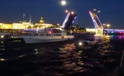 Lift bridges open during White Nights in St. Petersburg